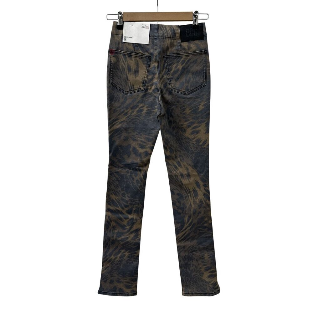 Urban Outfitters BDG High Rise Skinny Pants Leopard Print Zip Hem Women 26 NWT - Picture 5 of 16